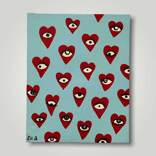 Trippy Hearts Red